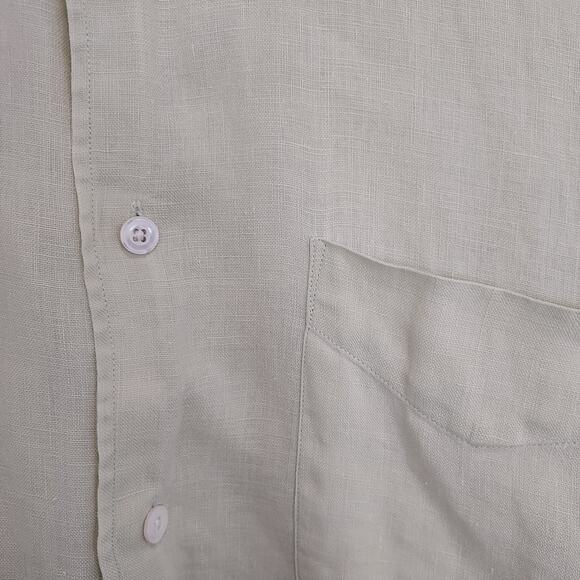 Express Linen Lime Green Long Sleeve Button Down Size M - Picture 4 of 10